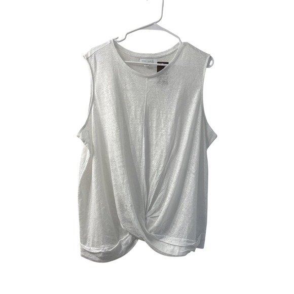 J. Jill Tops - J. Jill Love Linen White Twist Front Tank Top Sleeveless Plus Size 2X New